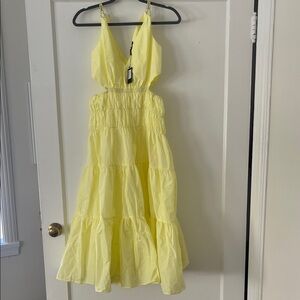 Maje Yellow Midi Dress